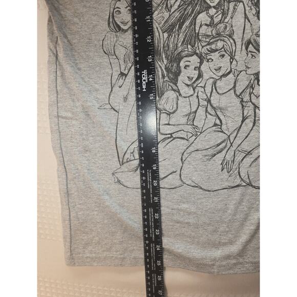 Disney Princess Shirt Women Small Gray Art Drawing Graphic Tee Short Sleeve 5962 - Picture 5 of 7